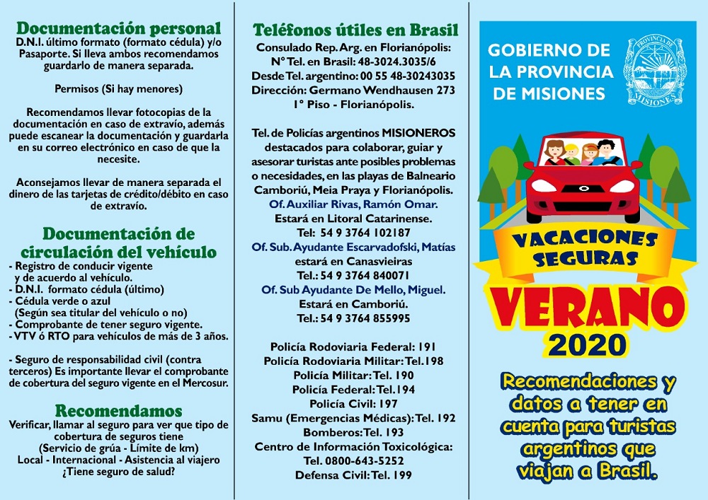 Misiones compartió recomendaciones para viajar seguros a Brasil